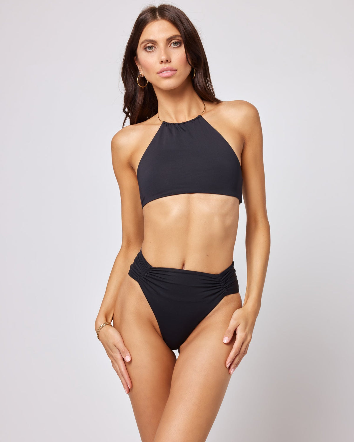 Arlo Bikini Bottom - Black Black | Model: Diana (size: S)