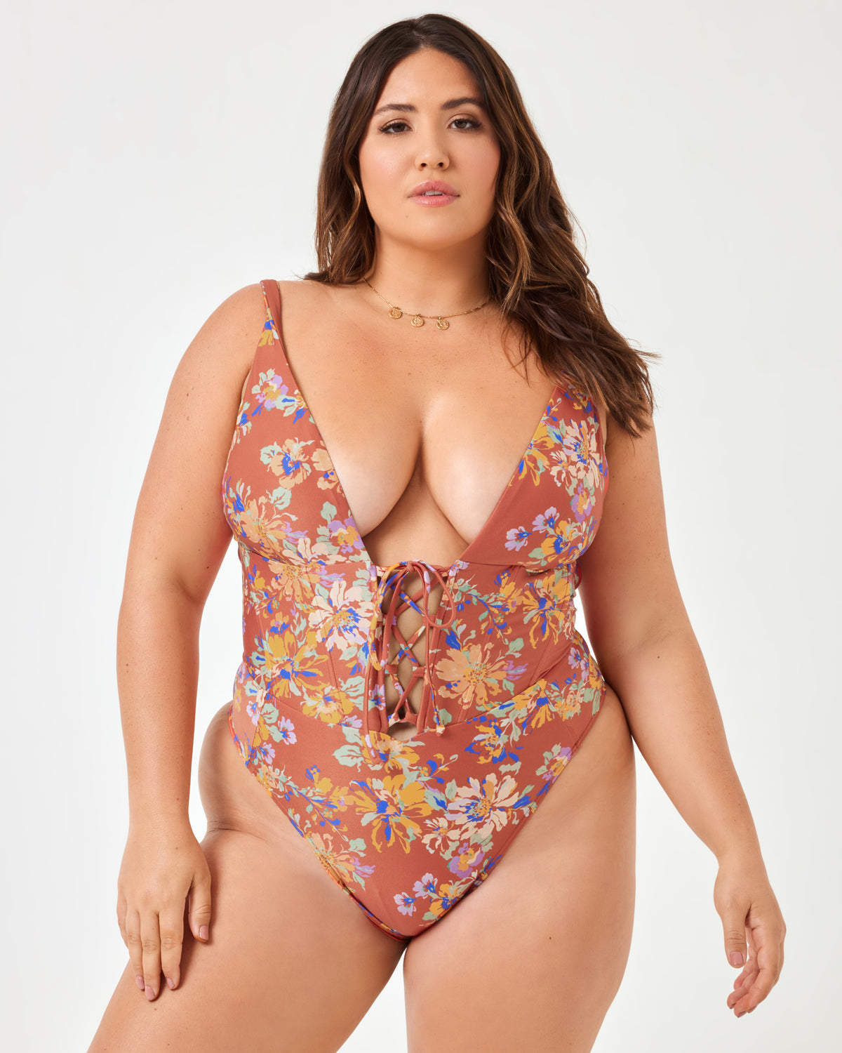 Printed Belle One Piece - First Bloom First Bloom | Model: Jessica (size: XL)