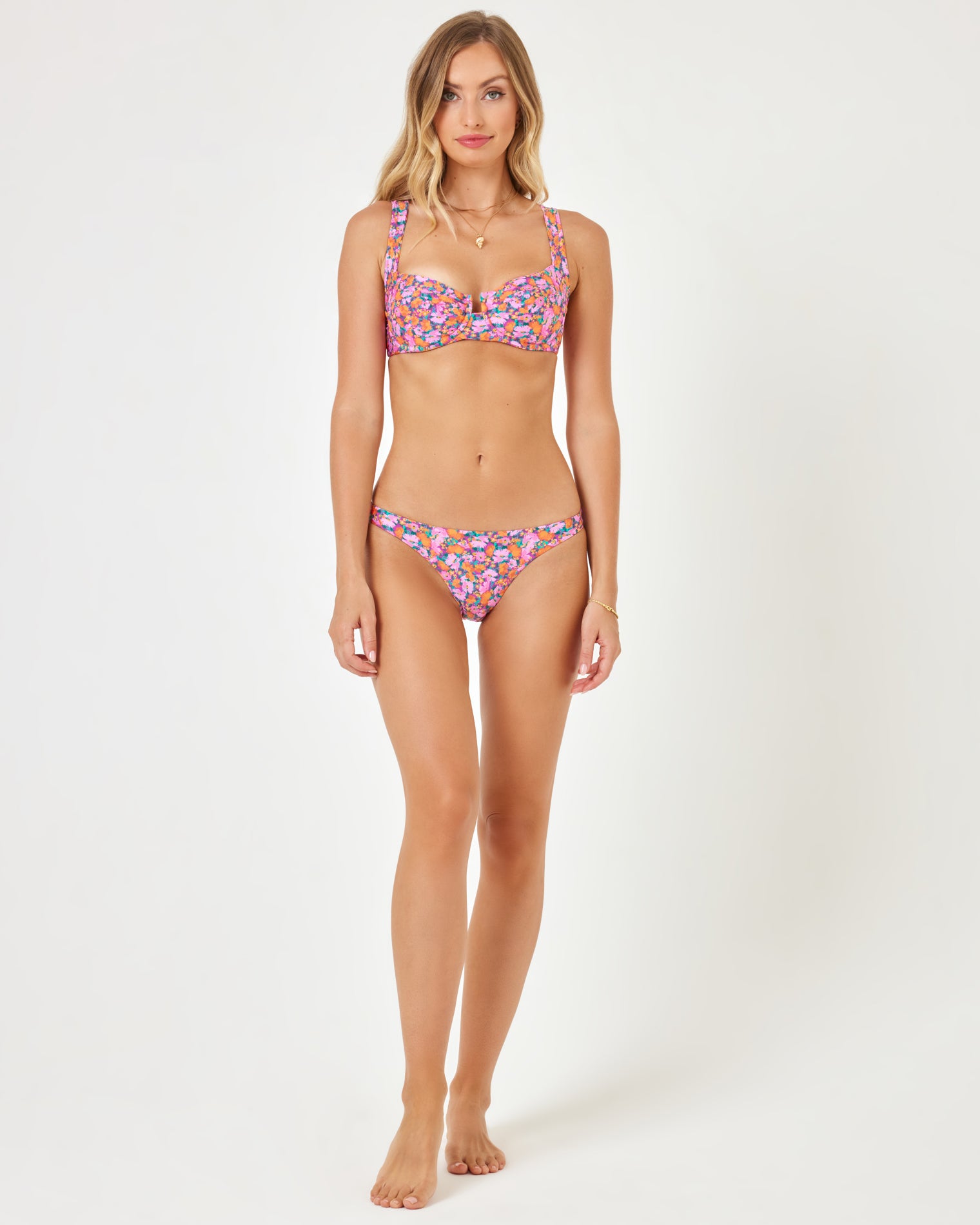 Printed Camellia Bikini Top - Positively Poppies Positively Poppies | Model: Taylor (size: S) | Hover