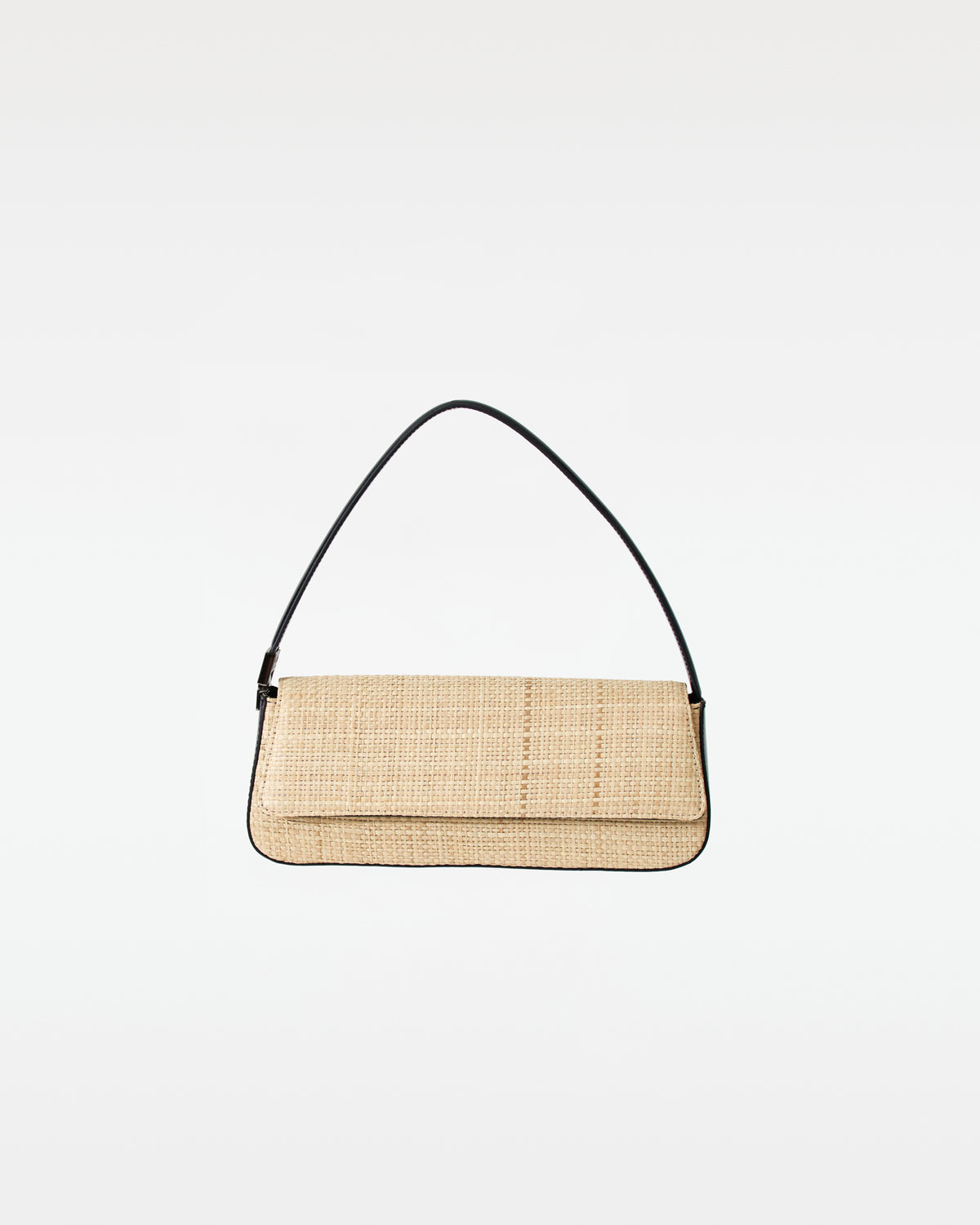 Comporta Bag - Natural-Black Off model image of the Comporta Bag, showing the front flap.