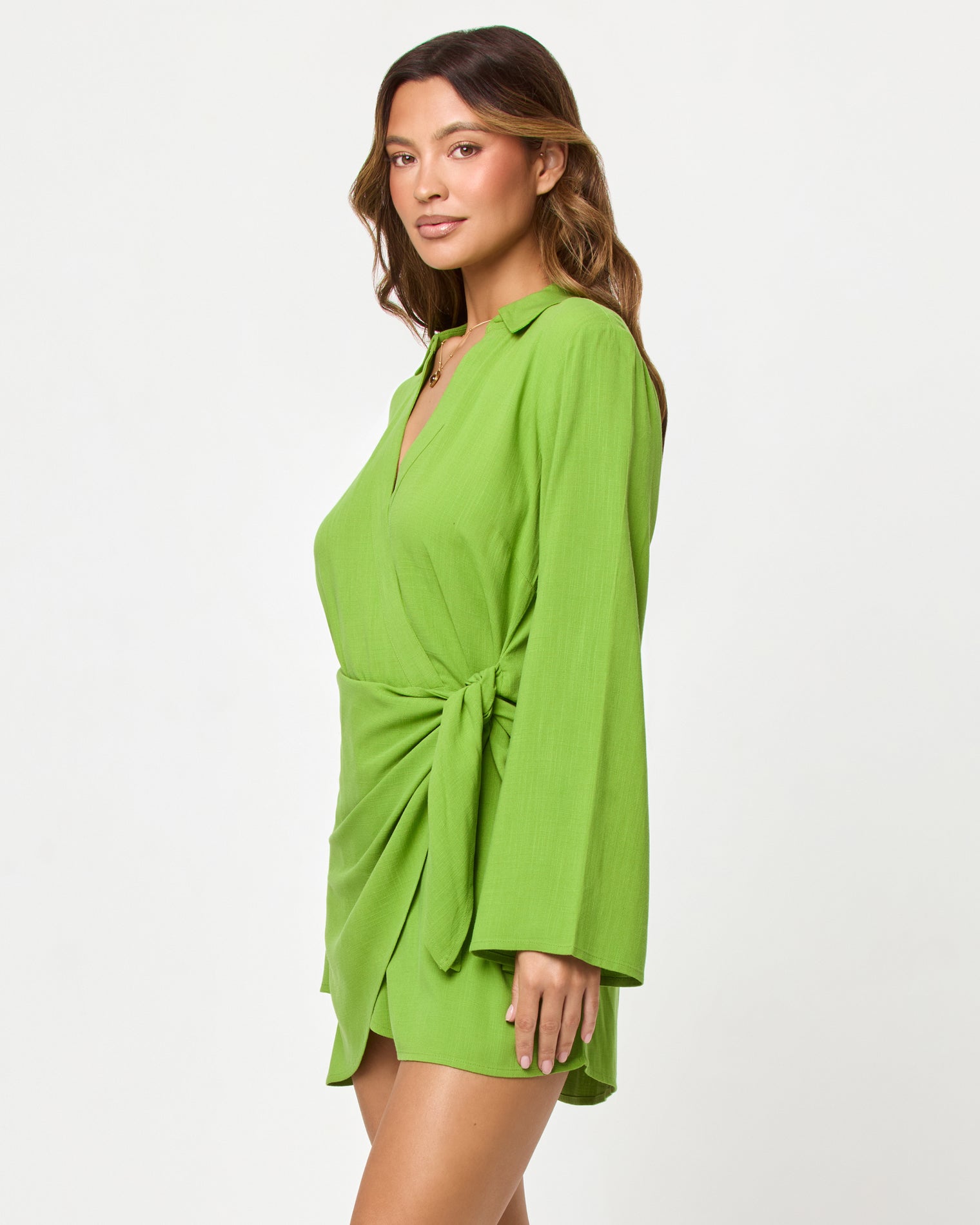 Las Palmas Dress - Verdant LSPACE Las Palmas Dress in verdant, side view on model.