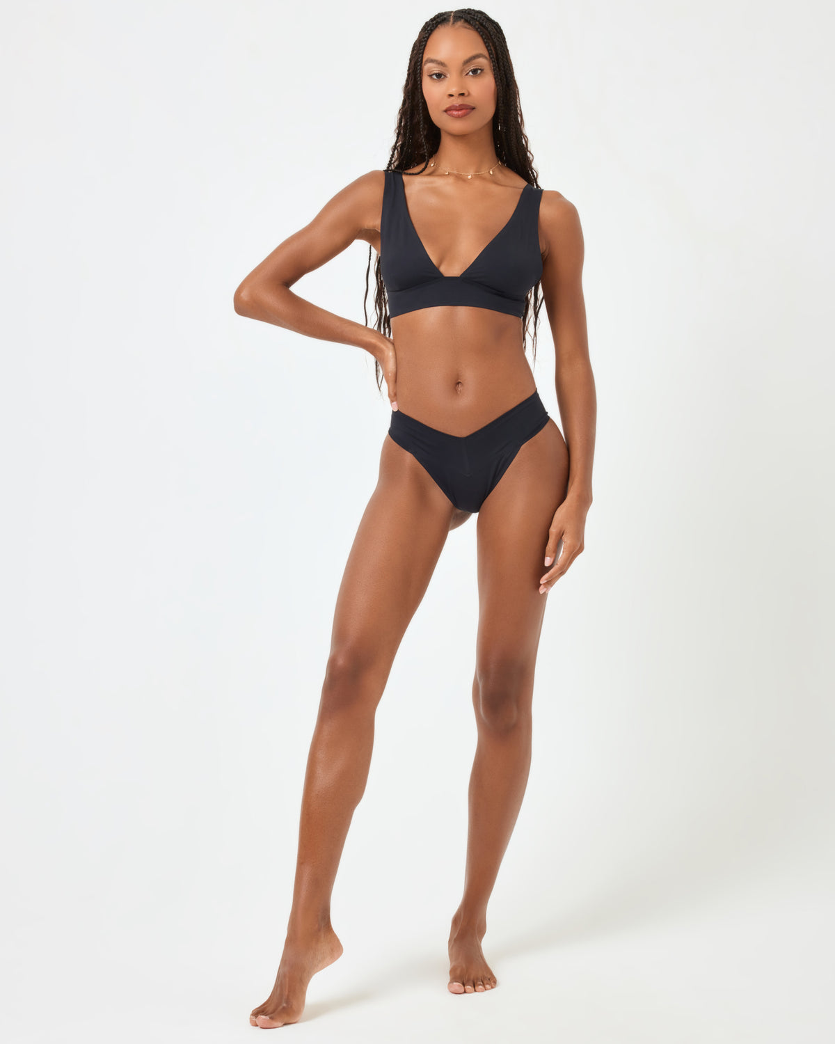 Quinn Bikini Bottom - Black Black | Model: Taelor (size: S) | Hover