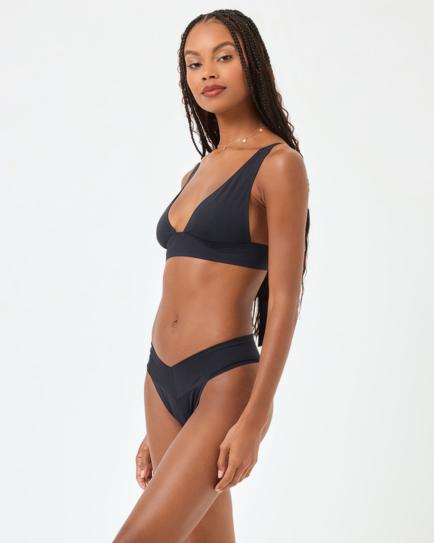 Quinn Bikini Bottom - Black Black | Model: Taelor (size: S)