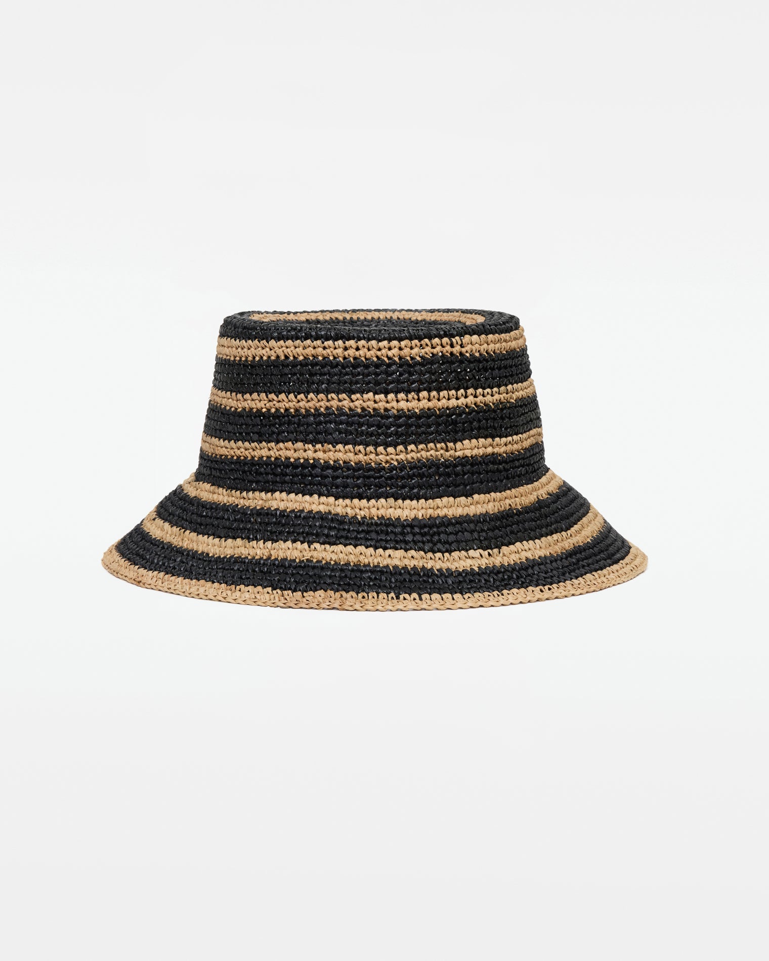 Isadora Bucket Hat - Natural-Black Natural-Black 