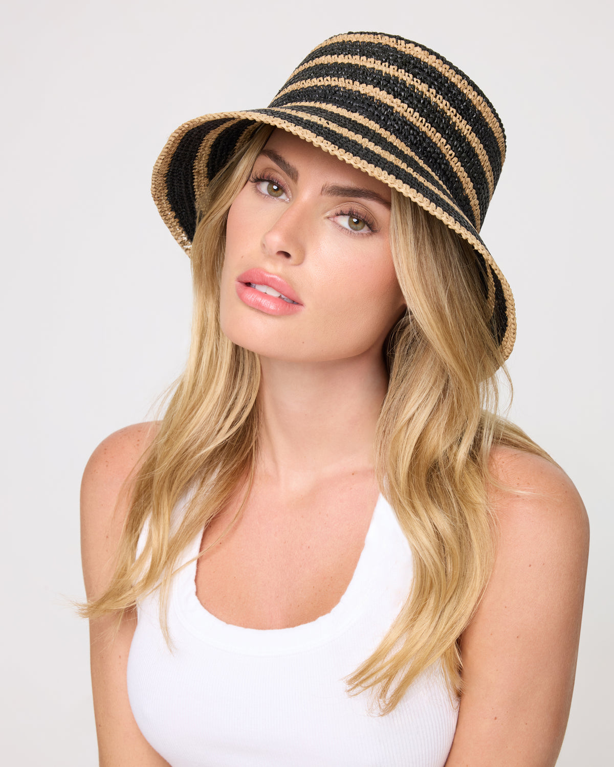 Isadora Bucket Hat - Natural-Black Natural-Black | Hover