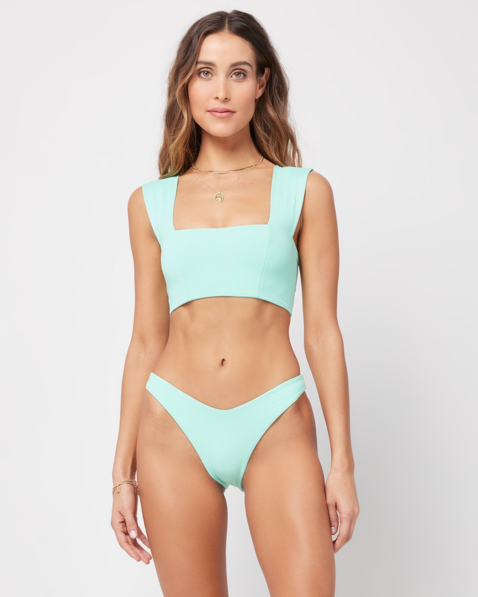 Cabana Bikini Bottom - Bright Teal Bright Teal | Model: Anna (size: S)