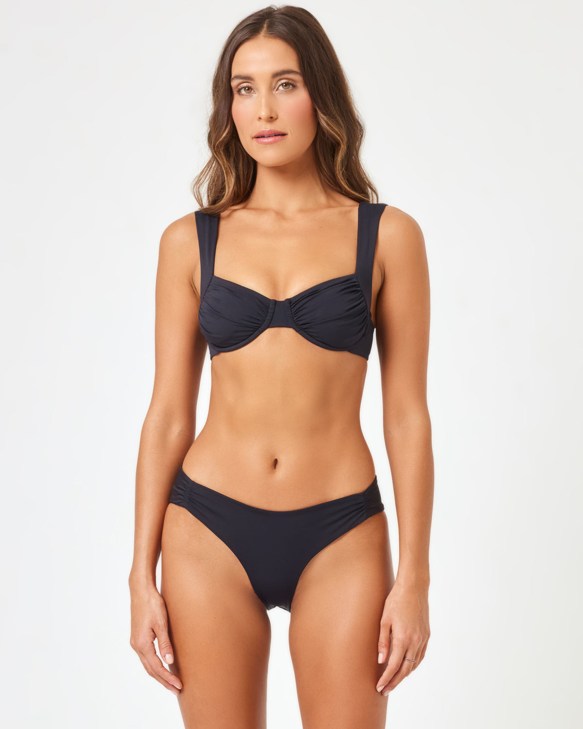 Monica Bikini Bottom - Black Black | Model: Anna (size: S) | Hover