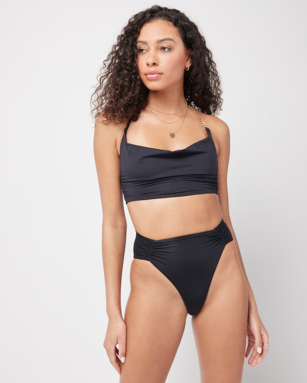 Arlo Bikini Bottom - Black Black | Model: Blaine (size: S)