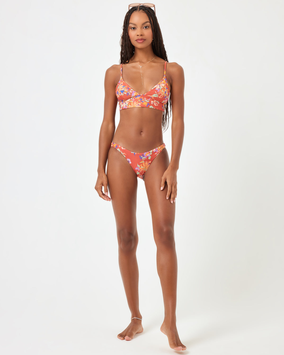 Printed Winnie Bikini Top - First Bloom First Bloom | Model: Taelor (size: S)