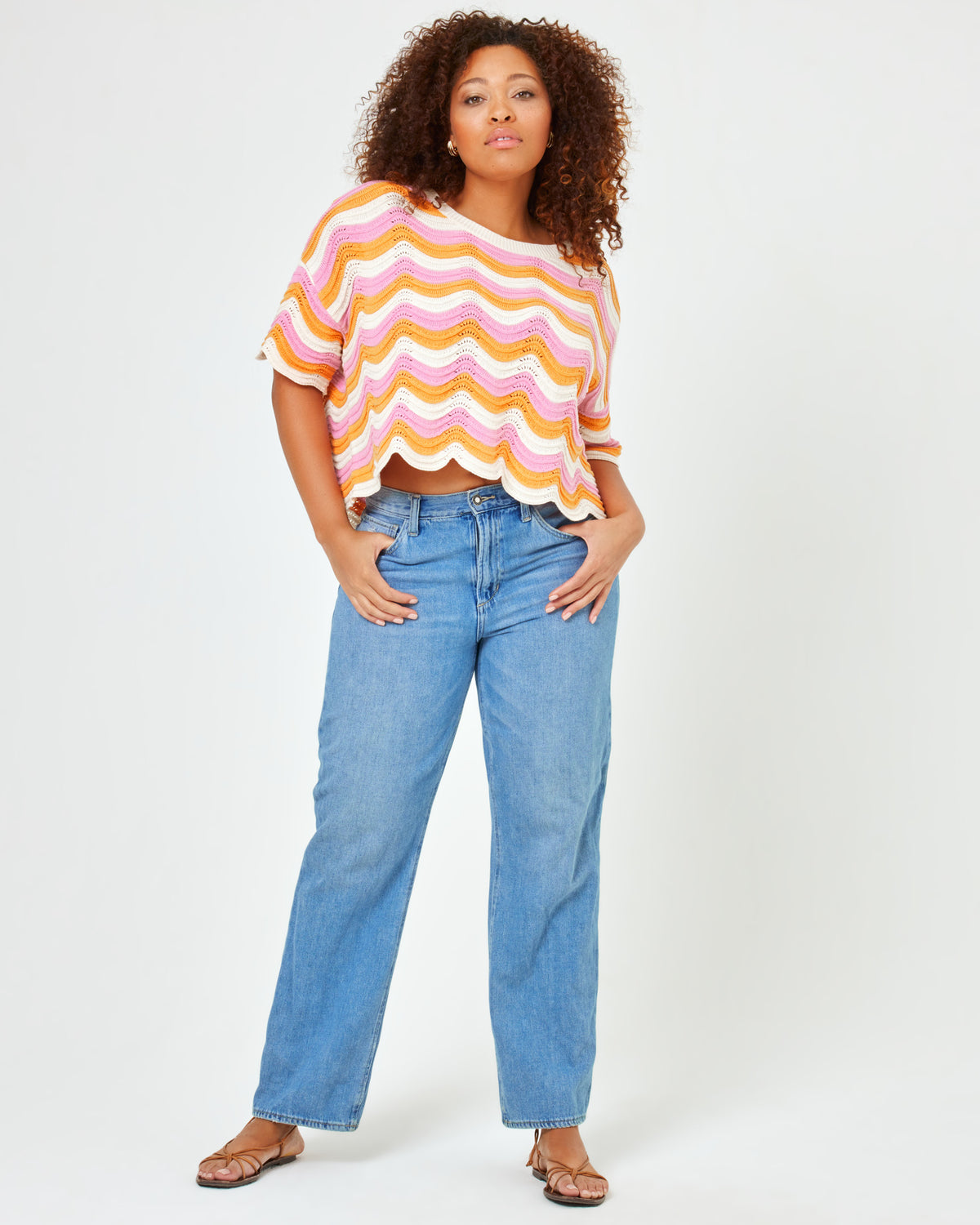Make Waves Sweater - Catching Sun Catching Sun | Model: Amber (size: XL)