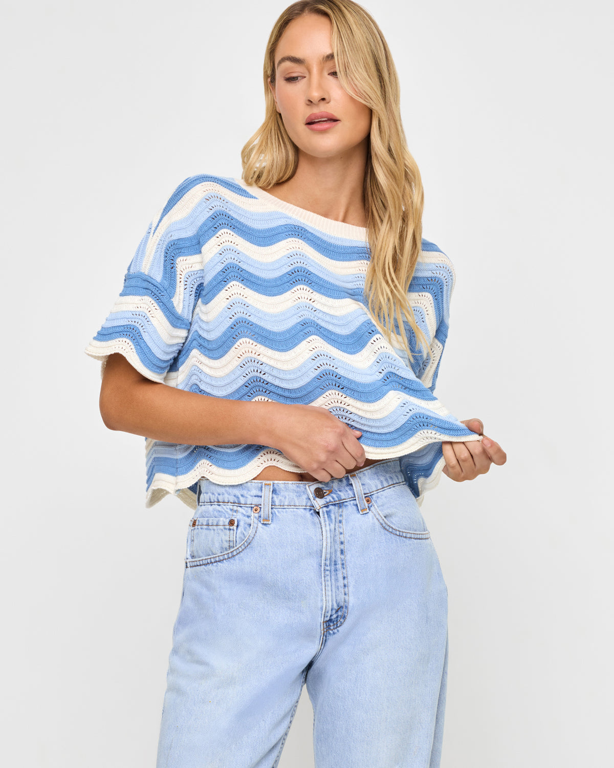 Make Waves Sweater - Blue Crush Blue Crush | Model: Jessica (size: S)