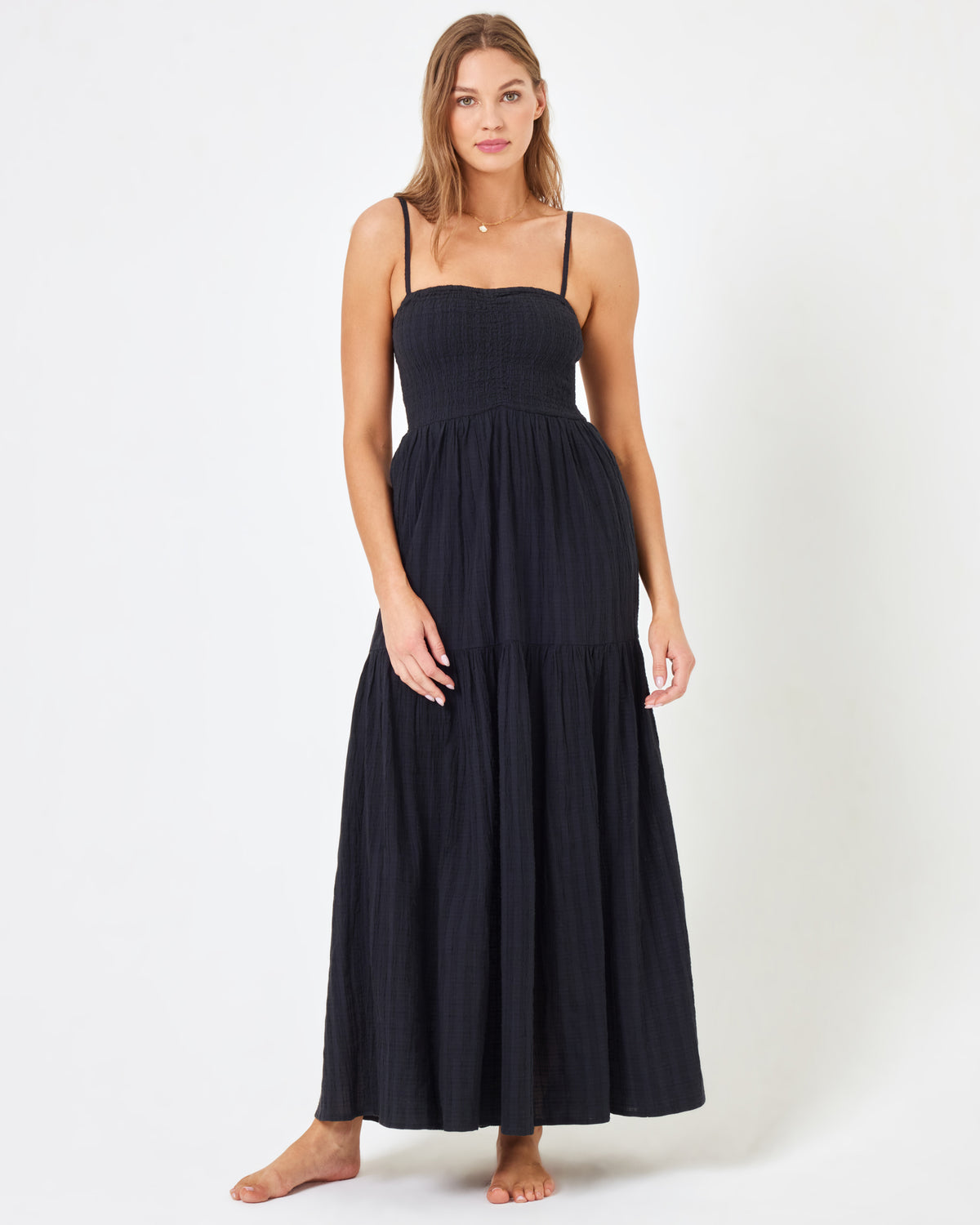 Mallorca Dress - Black Black | Model: Daria (size: S)