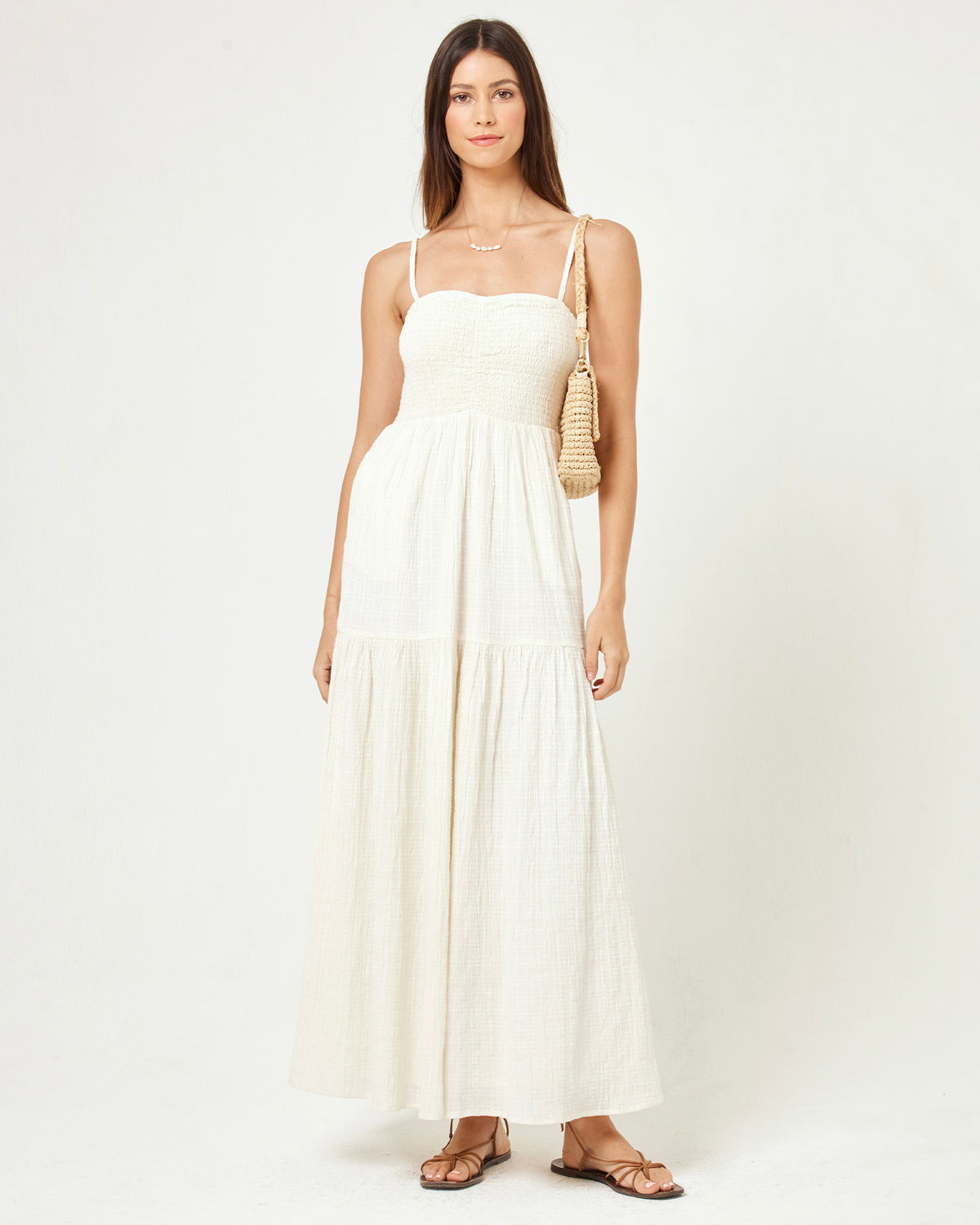 Mallorca Dress - Cream Cream | Model: Kristen (size: S)