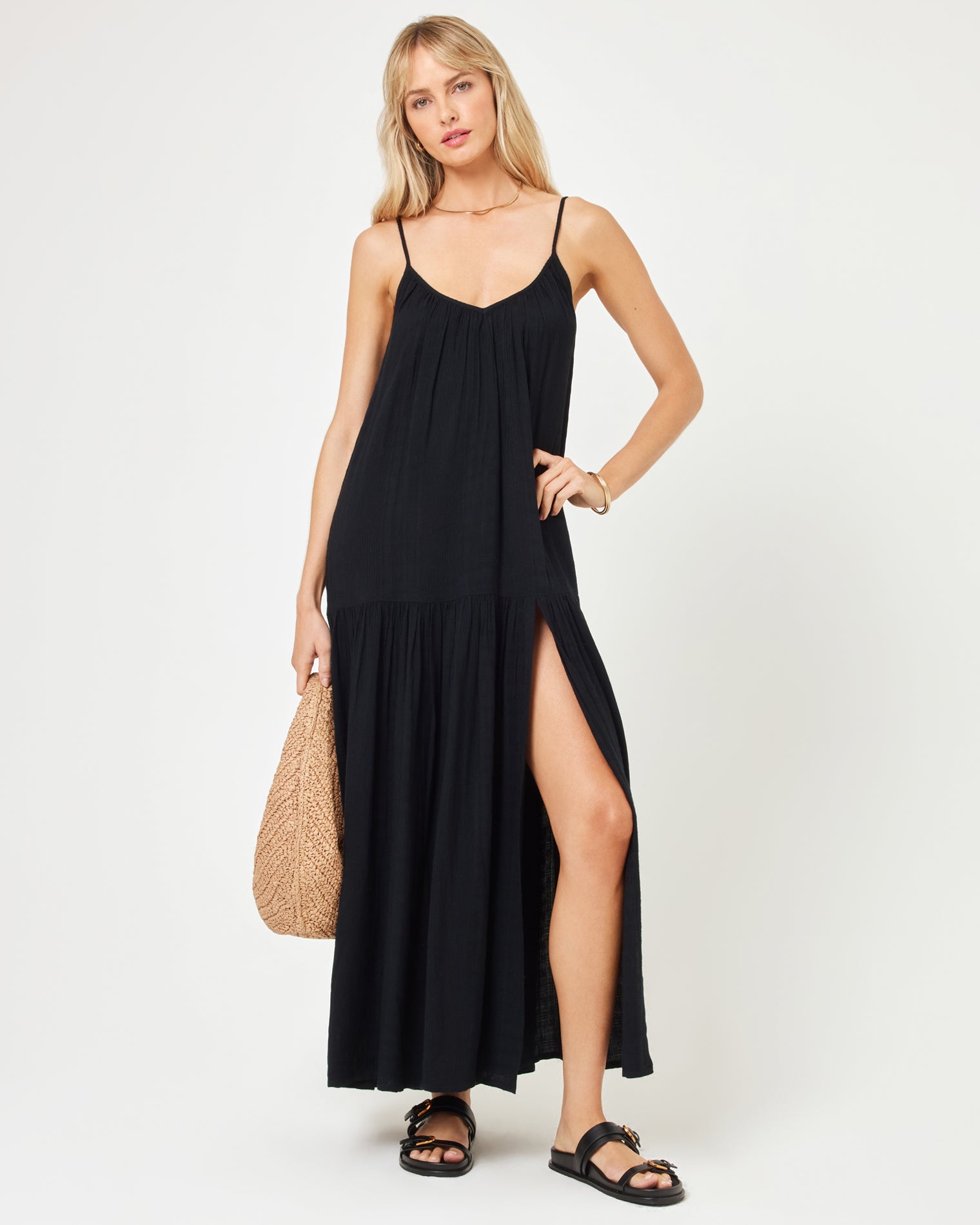 Malibu Dress - Black Black | Model: Lura (size: S) 