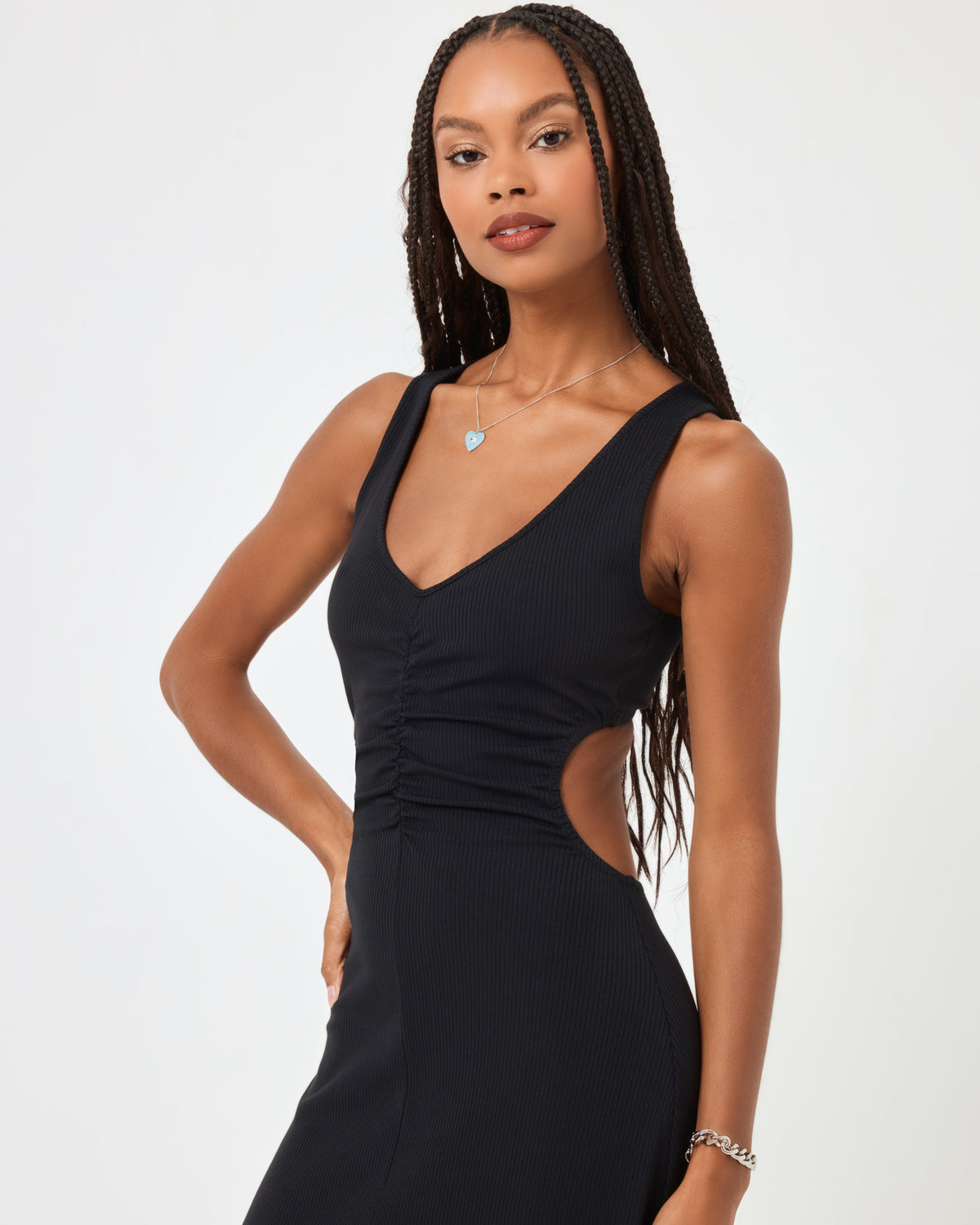 Margot Dress - Black Black | Model: Taelor (size: S) | Hover