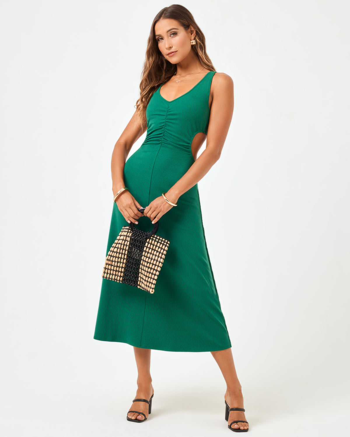 Margot Dress - Emerald Emerald | Model: Anna (size: S) | Hover
