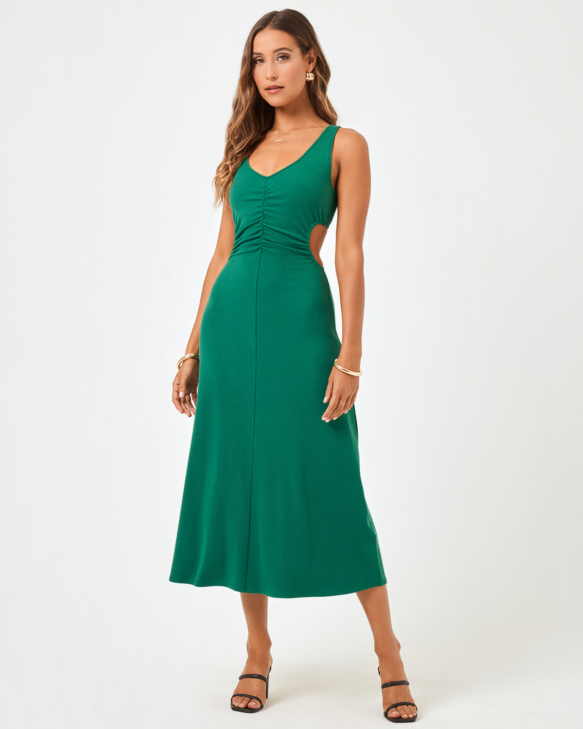 Margot Dress - Emerald Emerald | Model: Anna (size: S)