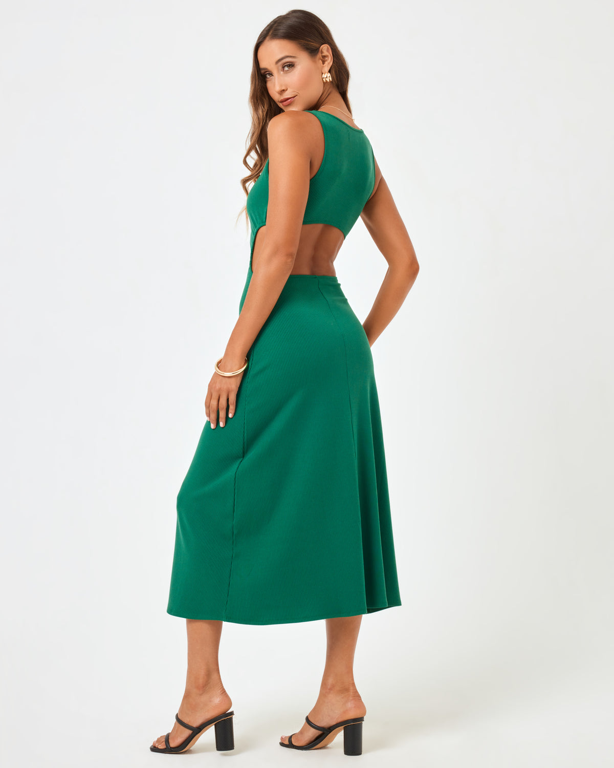 Margot Dress - Emerald Emerald | Model: Anna (size: S)