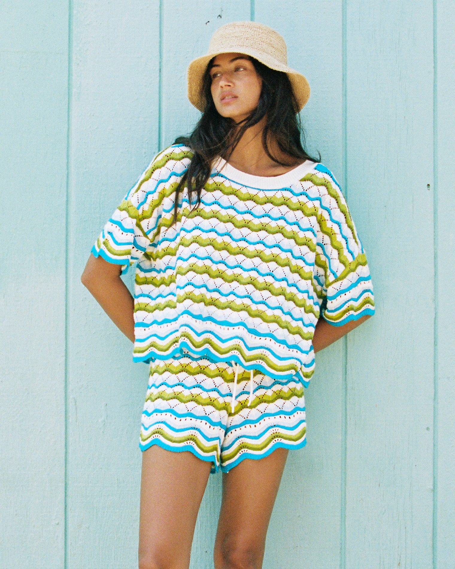 Sunchaser Short - Island Breeze Island Breeze | Badge:New Arrival_#B2AC88_#ffffff'
LSPACE Sunchaser Short in Island Breeze, lifestyle view on model.