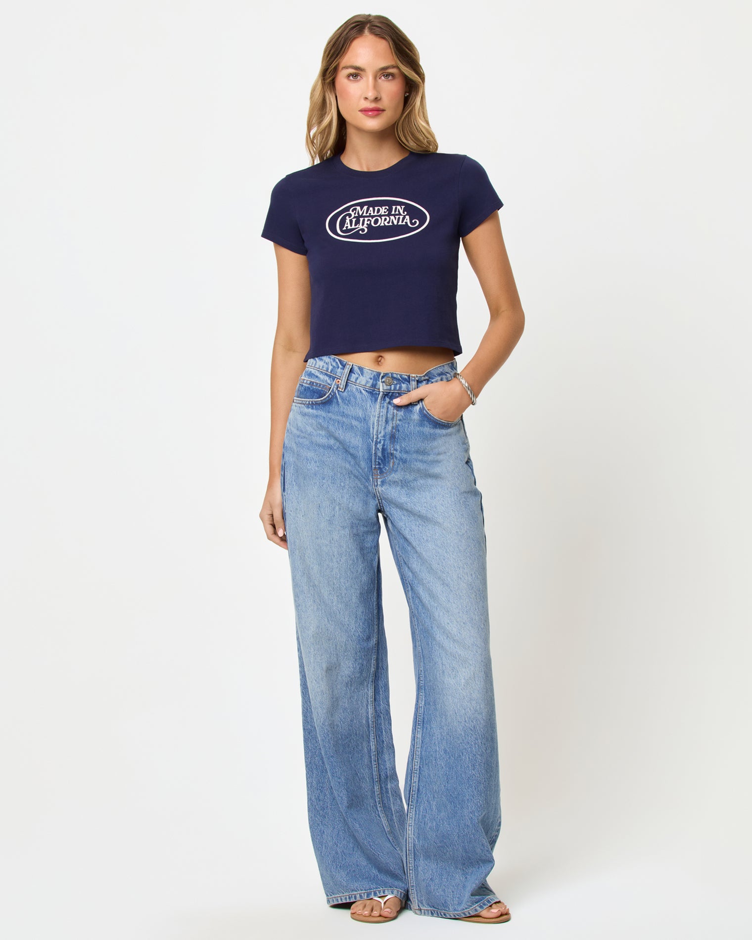 Merci Baby Tee - Made In California Midnight Blue Merci Baby Tee - Made In California Midnight Blue