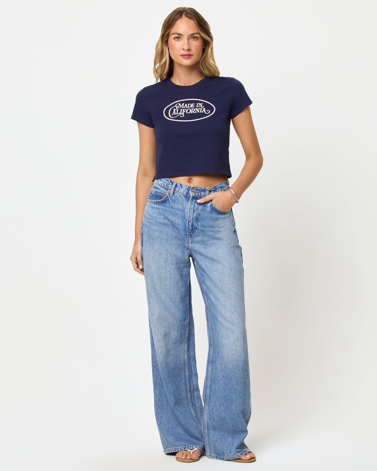 Merci Baby Tee - Made In California Midnight Blue Merci Baby Tee - Made In California Midnight Blue