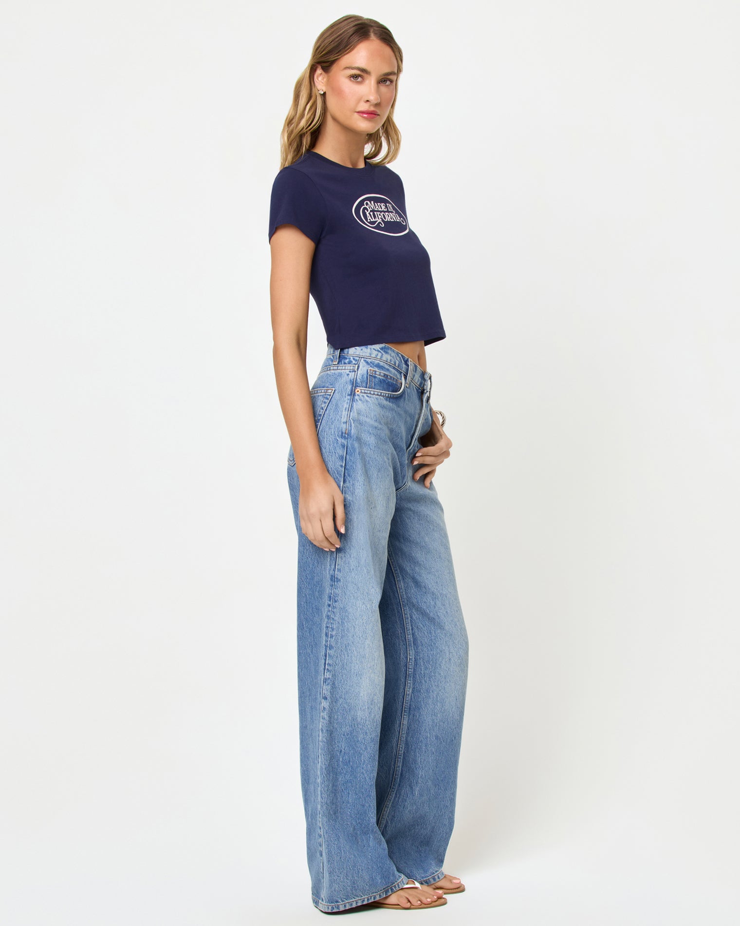 Merci Baby Tee - Made In California Midnight Blue Merci Baby Tee - Made In California Midnight Blue