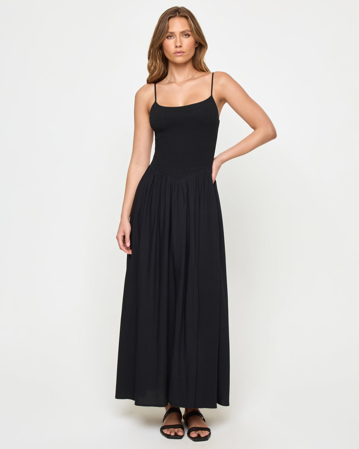 Misha Midi - Black Black | Badge:New Arrival_#B2AC88_#ffffff'