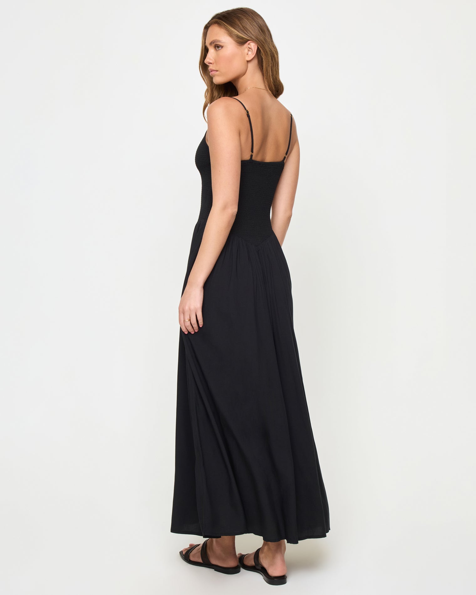 misha cary faux-leather midi dress Miss Circle Women Parisia Cocoa Vegan Leather Drop Waist Midi Dress