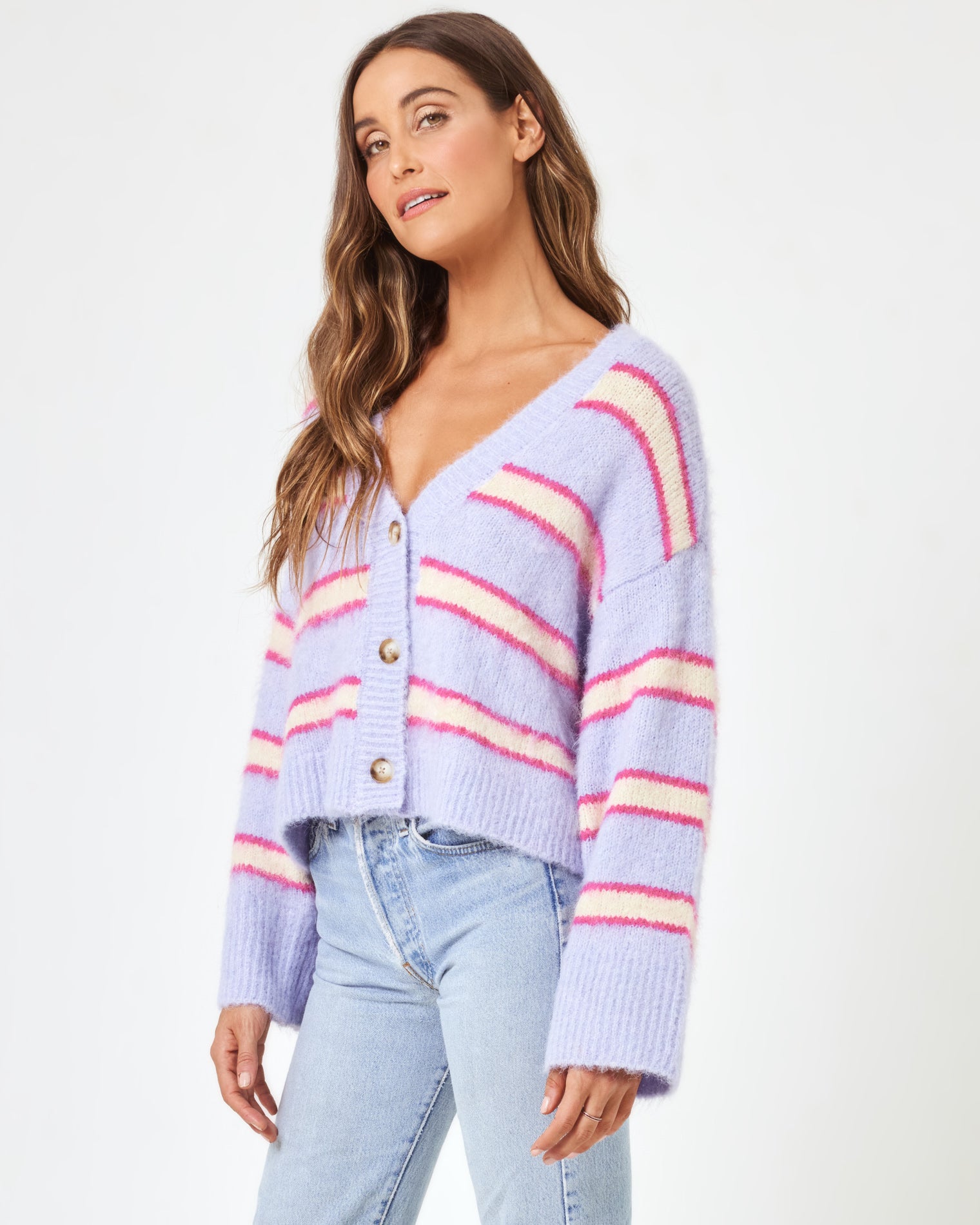Montauk Sweater - Sandy Dune Stripe Sandy Dune Stripe | Model: Anna (size: S)