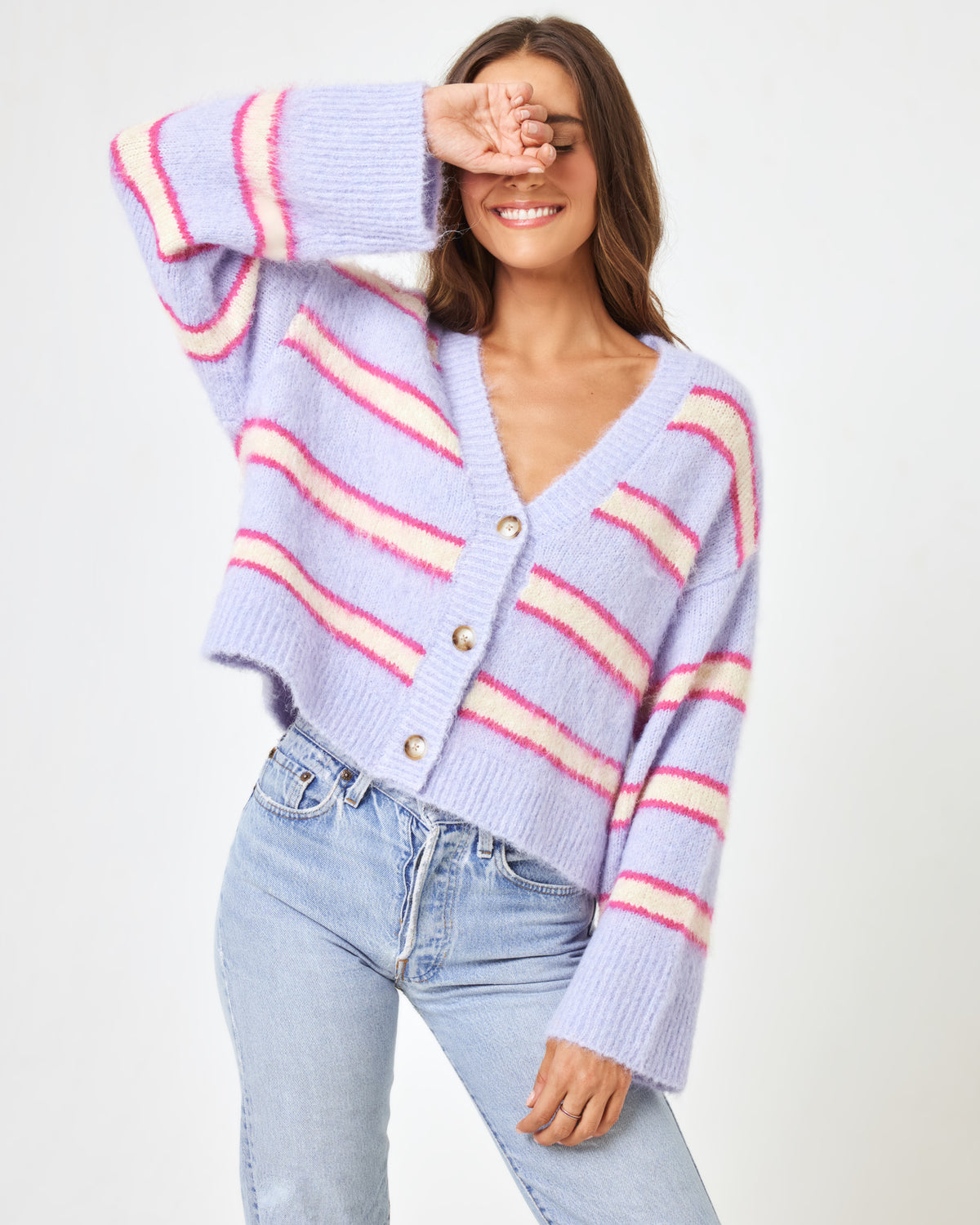 Montauk Sweater - Sandy Dune Stripe Sandy Dune Stripe | Model: Anna (size: S) 
