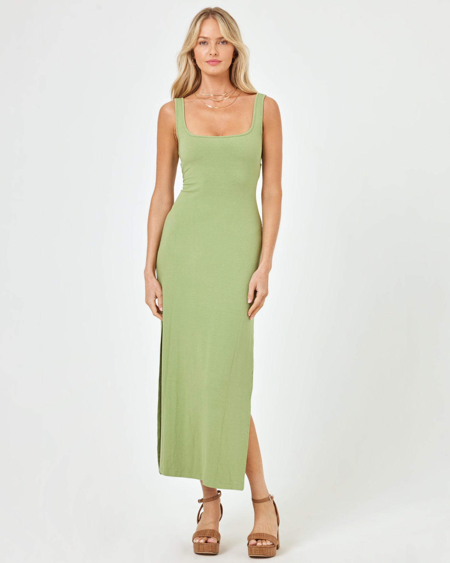 Mara Dress - Light Olive Light Olive | Model: Lura (size: S)