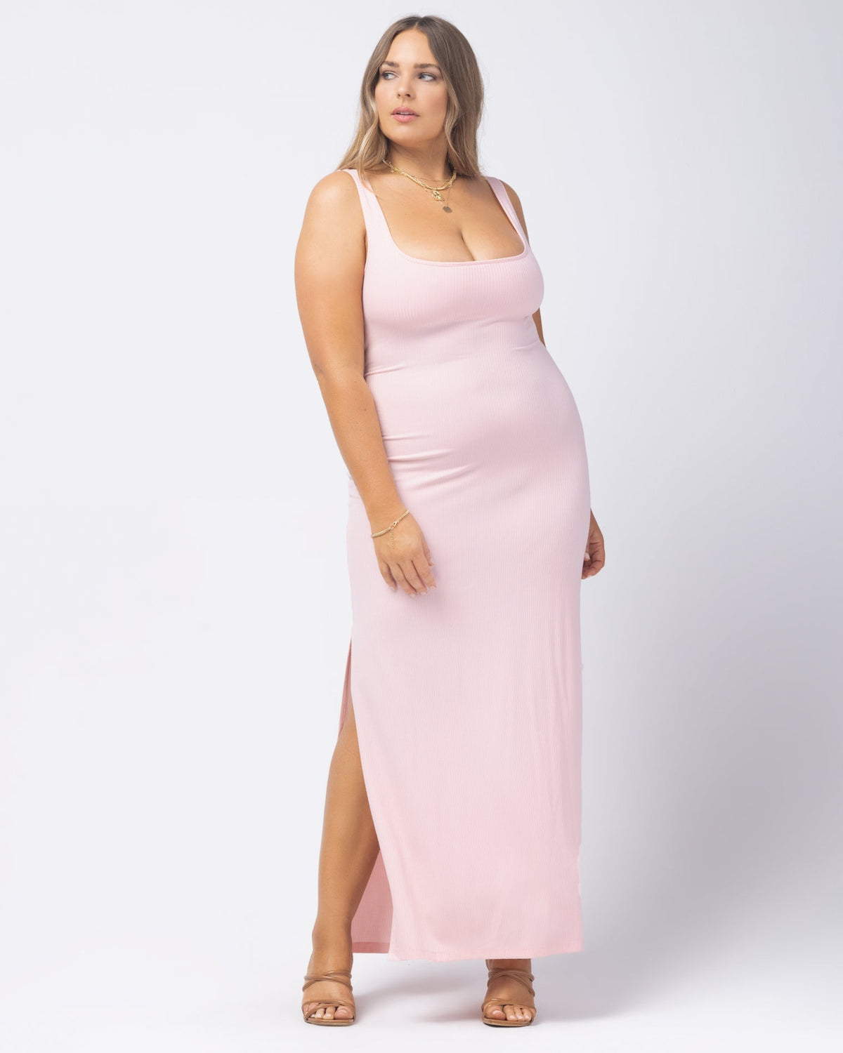 Mara Dress - Rose Quartz Rose Quartz | Model: Ali (size: XL)