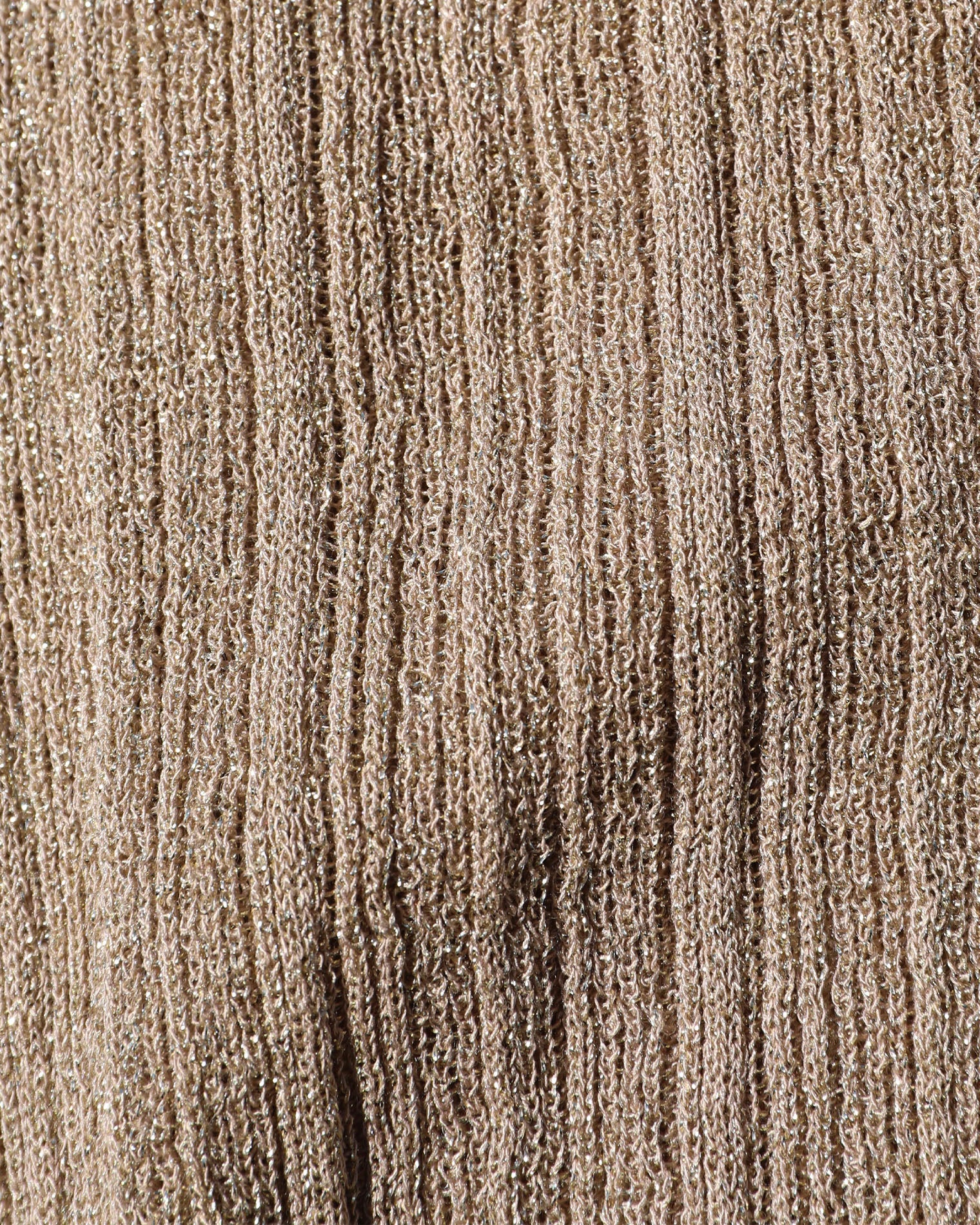 Heart Of Gold Tank - Metallic Gold Close-up of the LSPACE Heart Of Gold Tank in metallic gold, showing the ribbed open-knit texture with metallic gold shimmer thread detail.