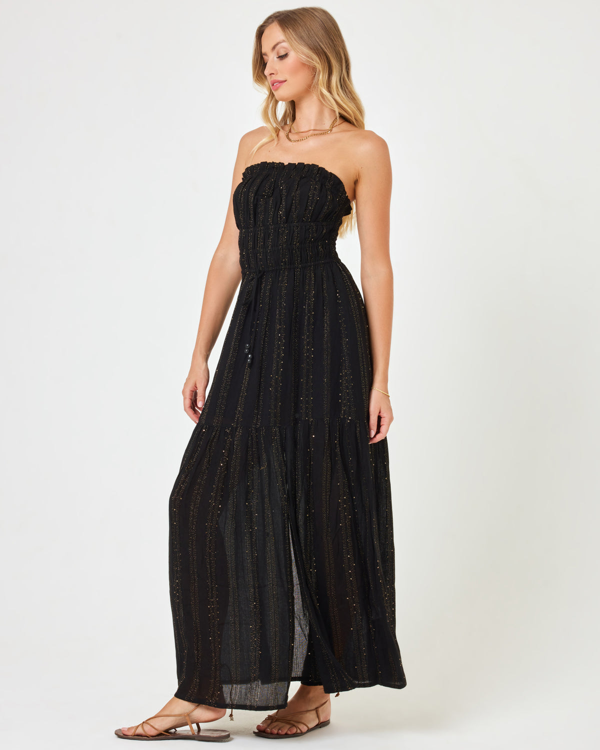 Shimmer Nannai Dress - Black Black | Model: Taylor (size: S)
