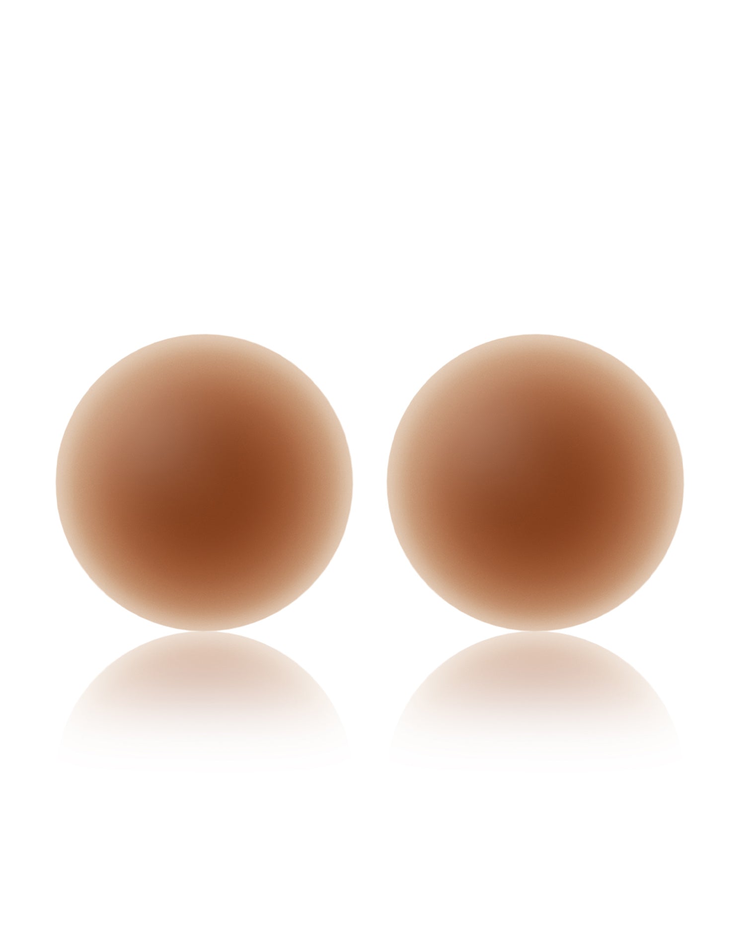 NOOD No Show Adhesive Nipple Covers - Bronze Off-model image of two round NOOD No Show Adhesive Nipple Covers in bronze on a white background.
