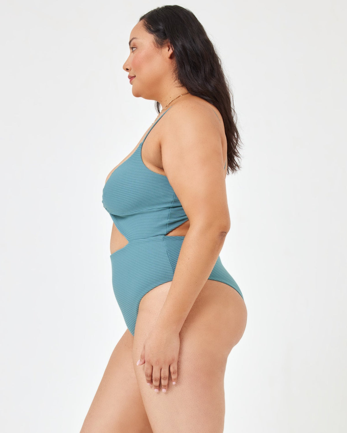 Eco Chic Repreve® Kyslee One Piece Swimsuit - Slated Glass Slated Glass | Model: Bianca (size: XL)