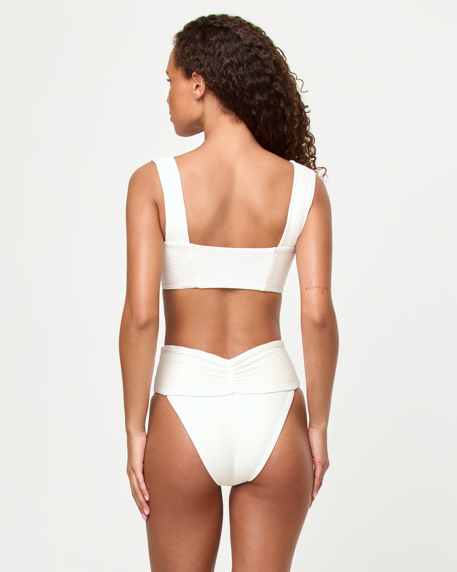 Bardot Bikini Bottom - Ribbed Cream Cream | Badge:Eco-Friendly_#B2AC88_#ffffff'
