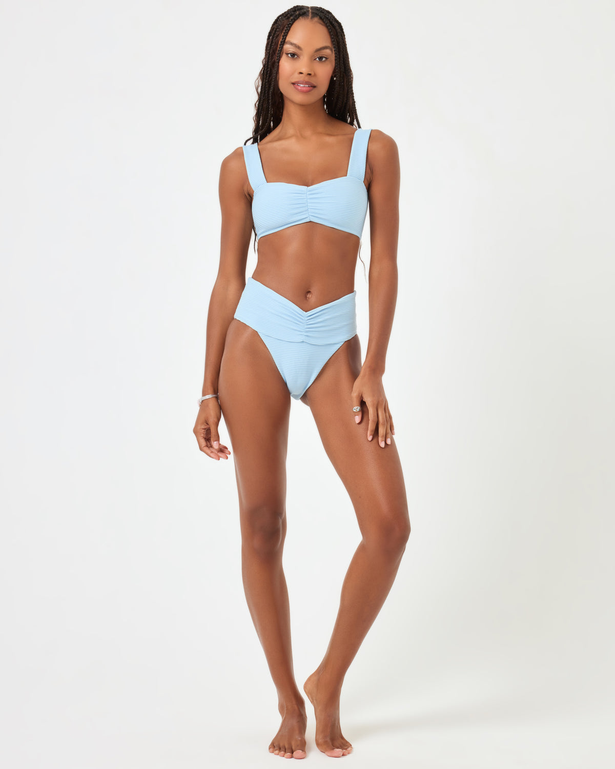 Eco Chic Repreve® Marlee Bikini Top - Sky Blue Sky Blue | Model: Taelor (size: S)