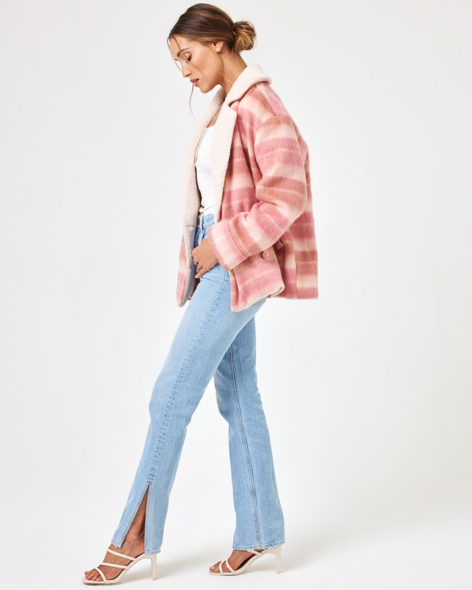 Plaid About You Jacket Seashore Oasis Plaid | Model: Anna (size: S)