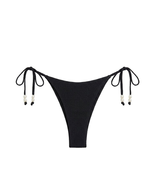 LSPACE Lucia bikini bottom in black, off-model flat lay.