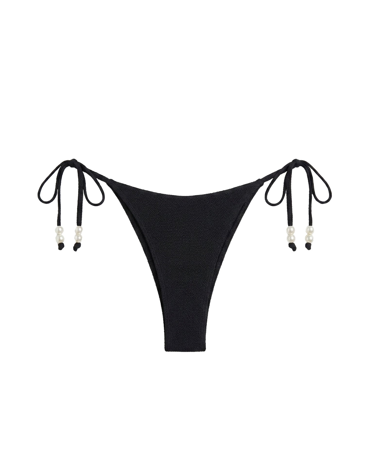 Lucia Bikini Bottom - Black LSPACE Lucia bikini bottom in black, off-model flat lay.