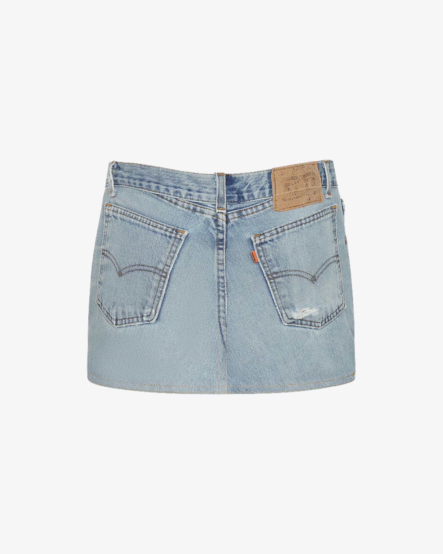 aligrace Low Waist Micro Mini Skirt - Blue LSPACE aligrace low waist micro mini skirt in blue, off-model flat lay, back view.