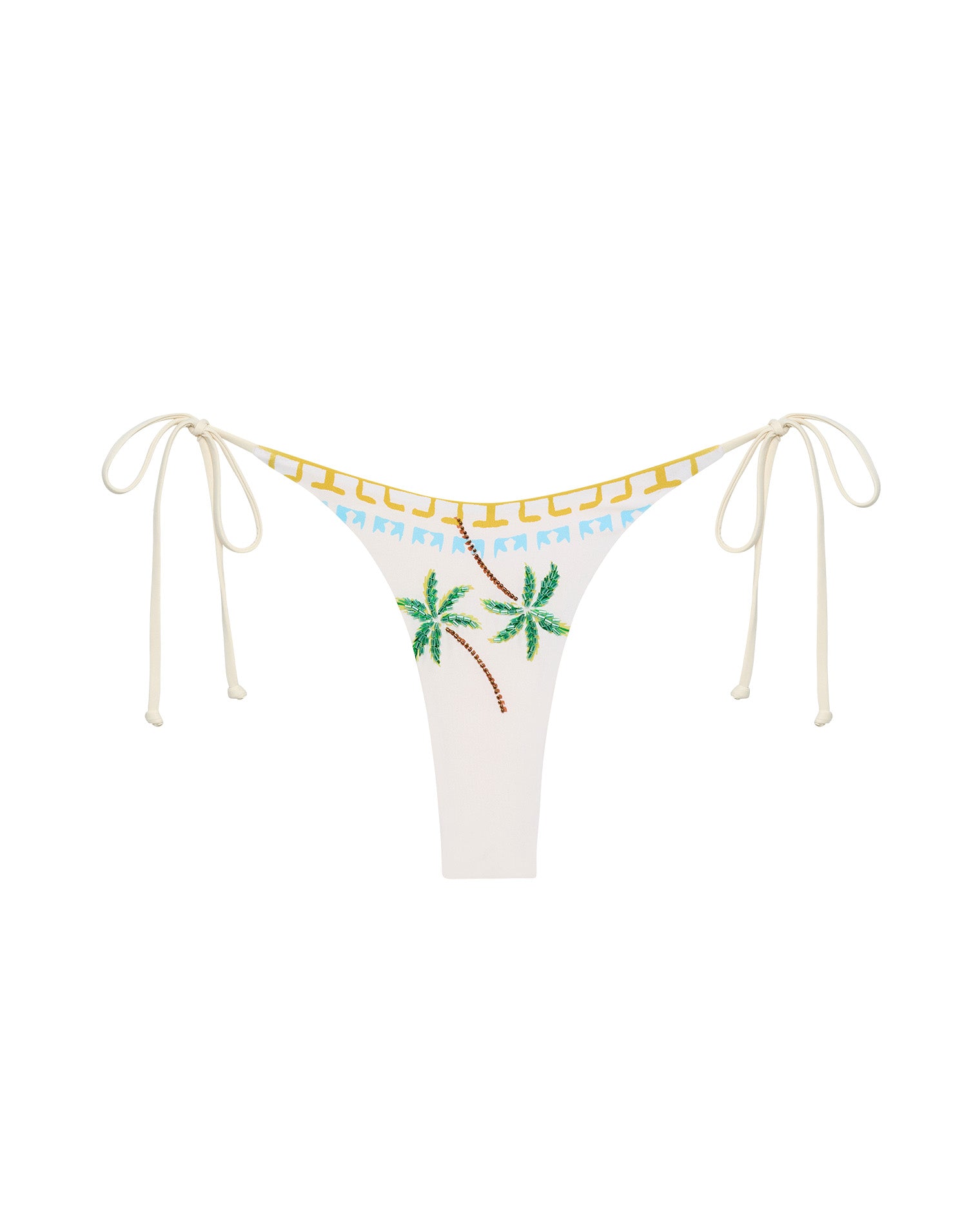 Lennox Bikini Bottom - Wish You Were Here LSPACE Lennox Bikini Bottom in wish you were here print, off-model flat lay on white background.