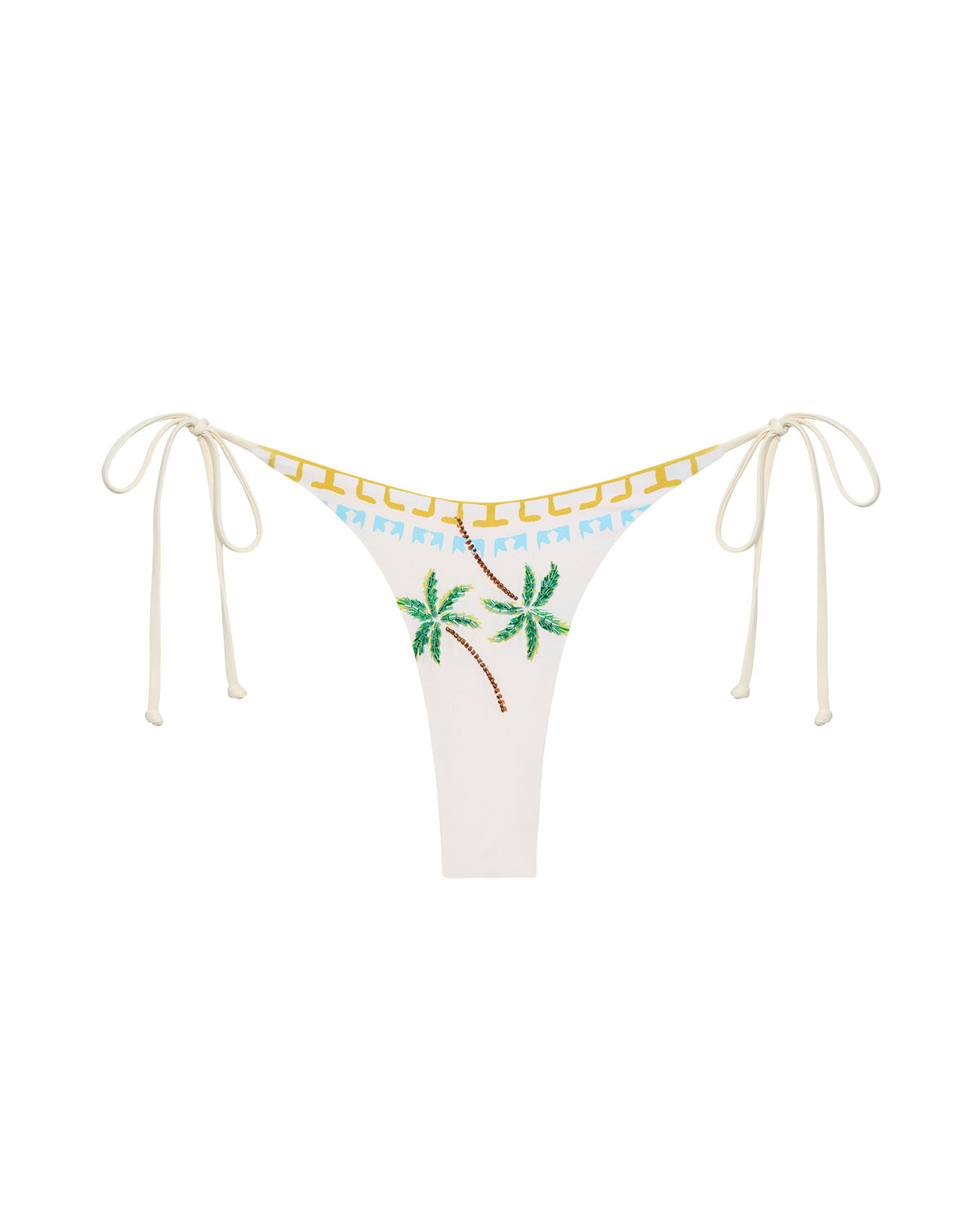 Lennox Bikini Bottom - Wish You Were Here LSPACE Lennox Bikini Bottom in wish you were here print, off-model flat lay on white background.