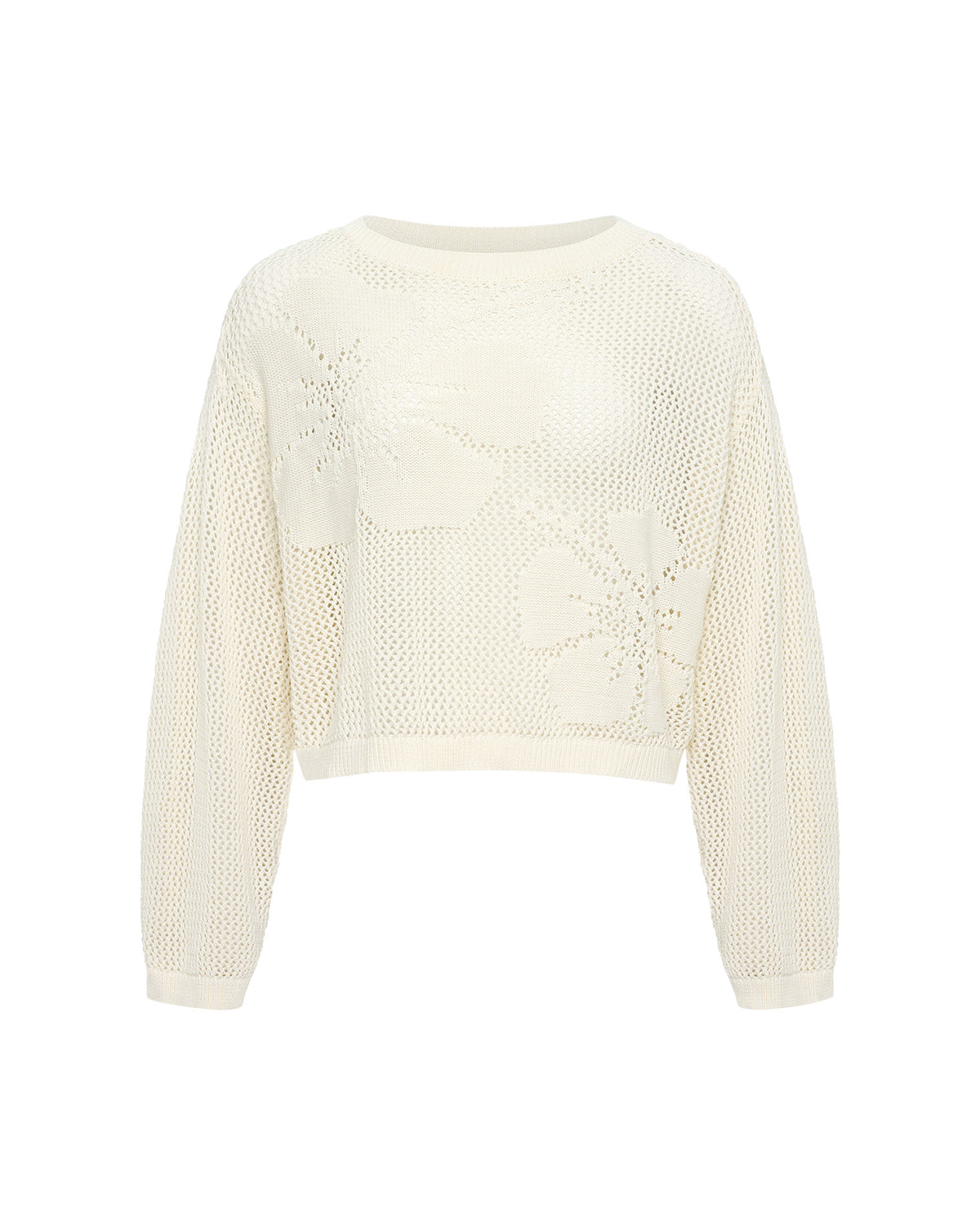 Island Time Sweater - Cream Cream-colored knitted sweater on a white background