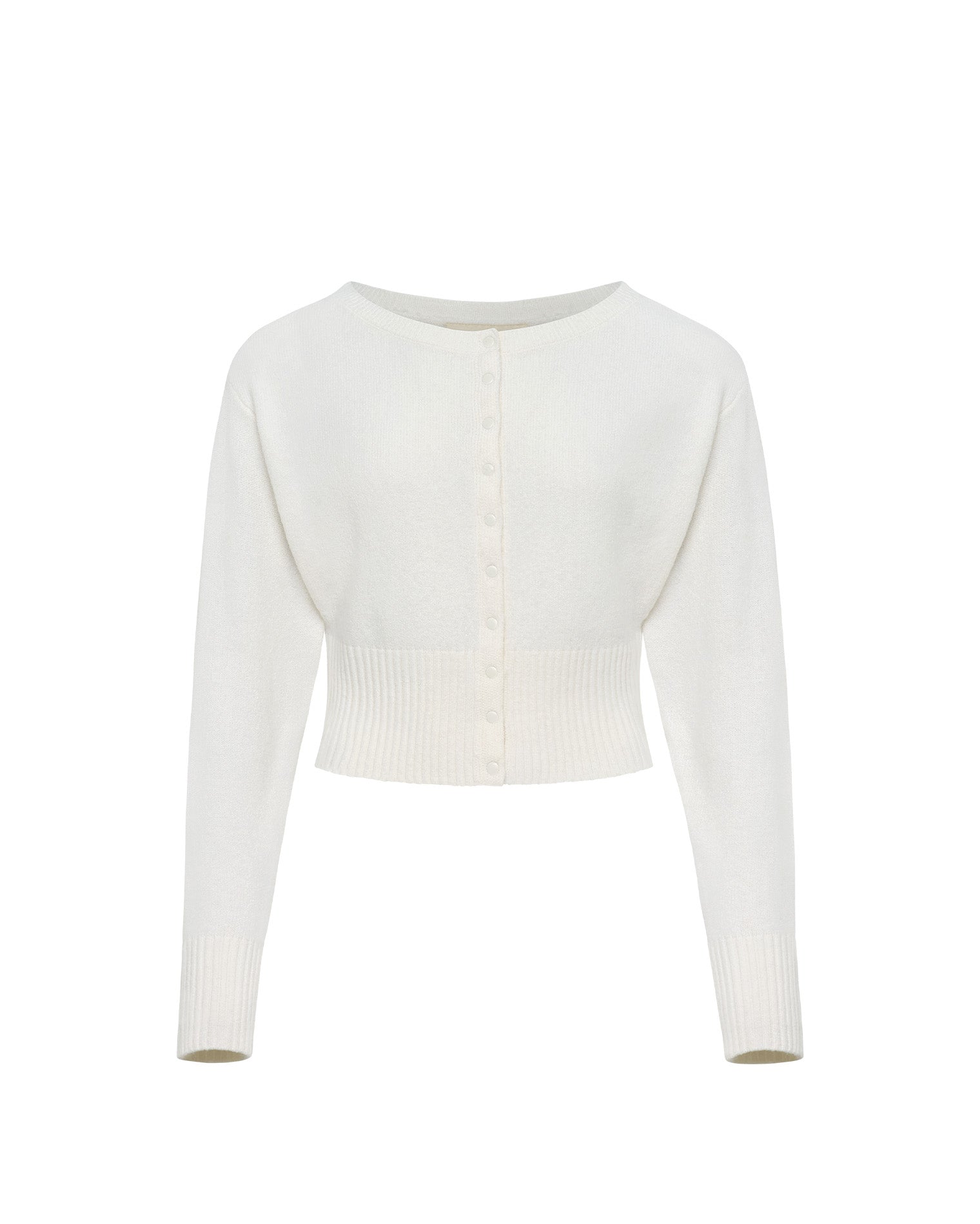 In The Moment Cardigan - Cream LSPACE In the Moment cardigan in cream, off-model flat lay.