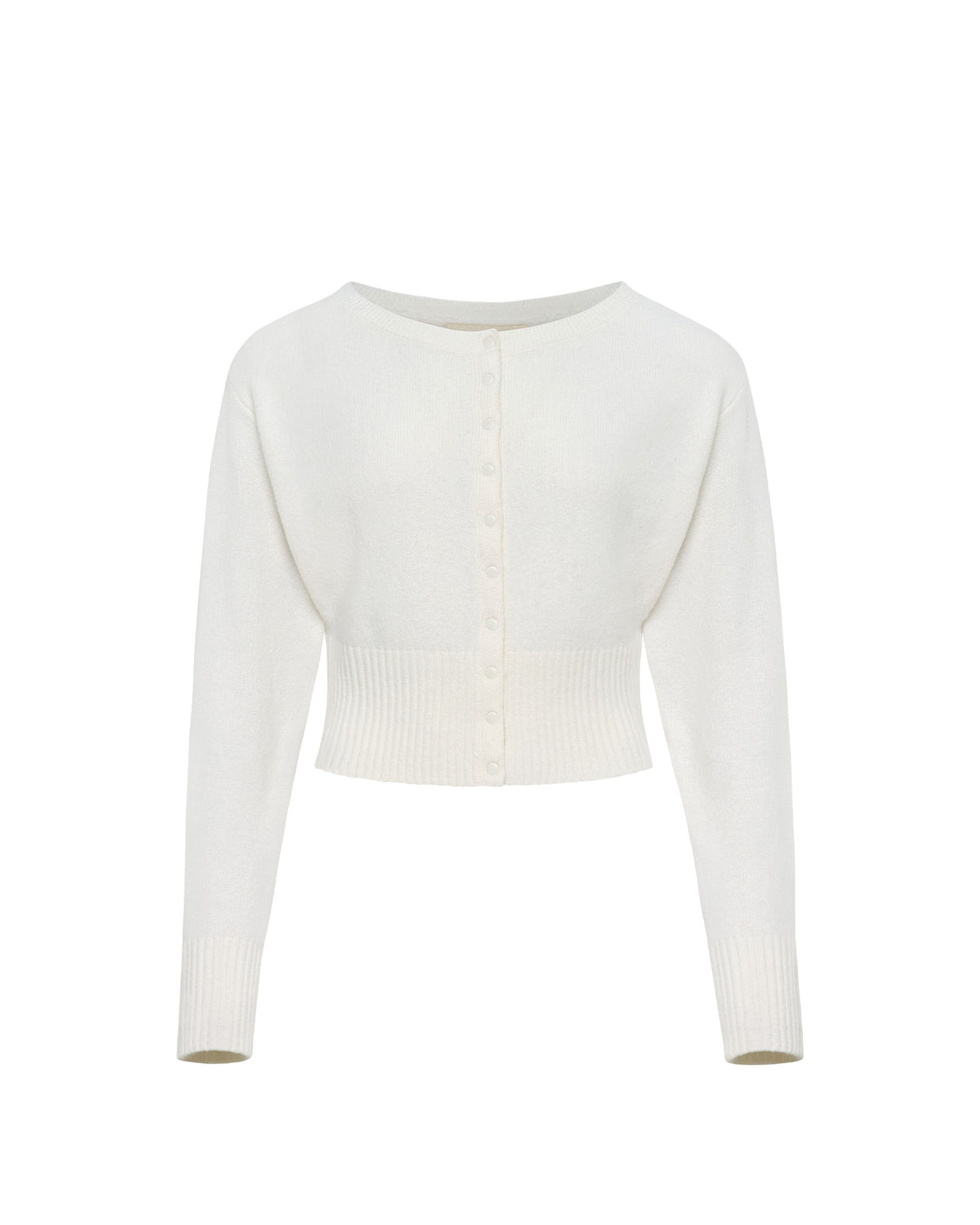 In The Moment Cardigan - Cream LSPACE In the Moment cardigan in cream, off-model flat lay.