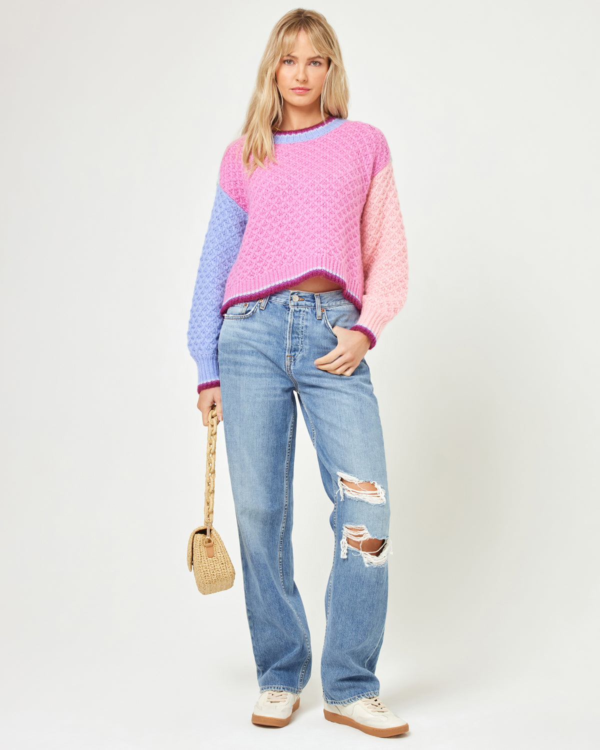 Pretty Please Sweater - Costa Del Sol Colorblock Costa Del Sol Colorblock | Model: Lura (size: S) | Hover