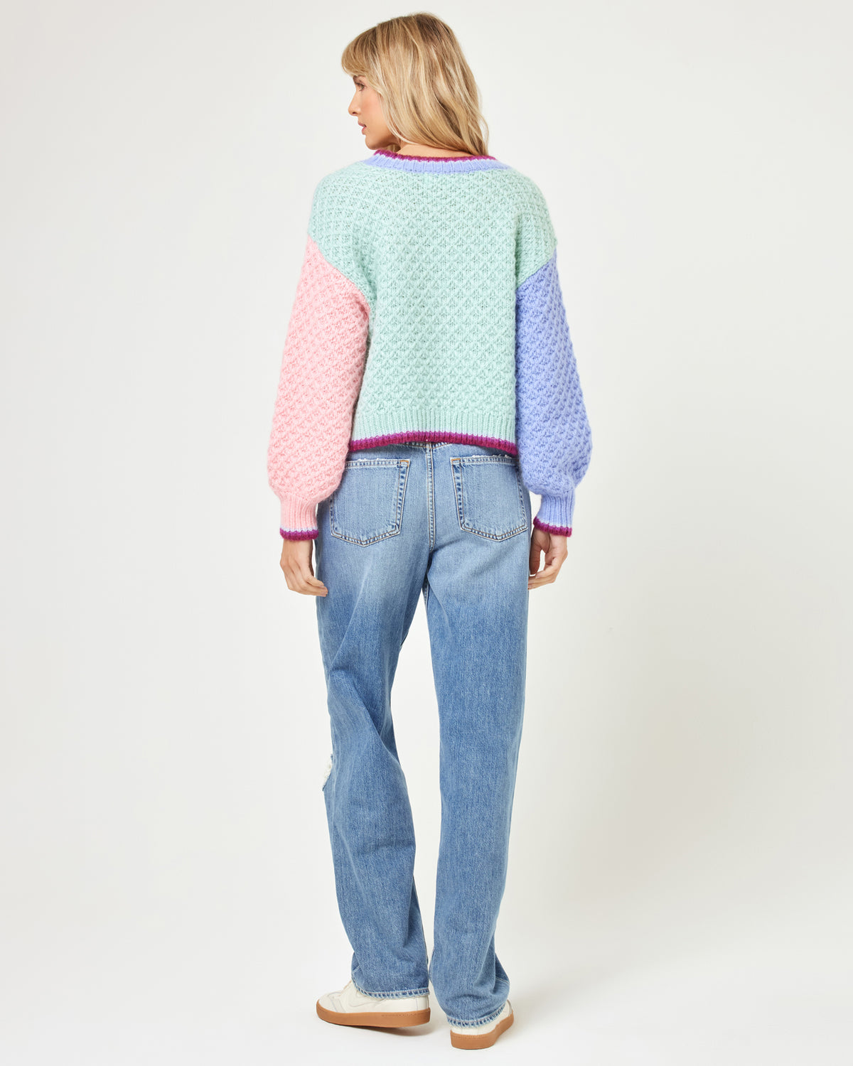 Pretty Please Sweater - Costa Del Sol Colorblock Costa Del Sol Colorblock | Model: Lura (size: S) 