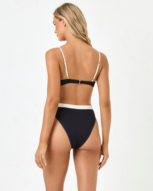 Frenchi Bikini Bottom - Black-Cream